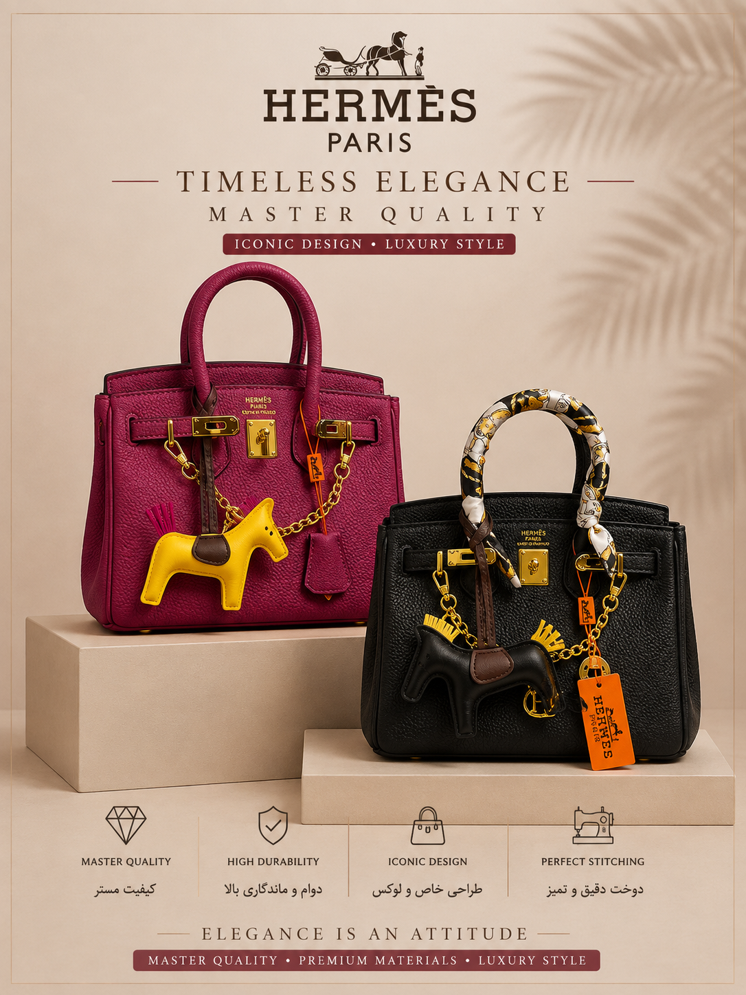کیف زنانه مسترخارجی مدل birkin